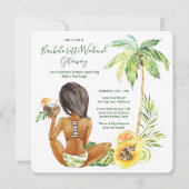 アフリカ系アメリカ人の花嫁のバチェロレッテビーチウィークエンド 招待状 (正面)