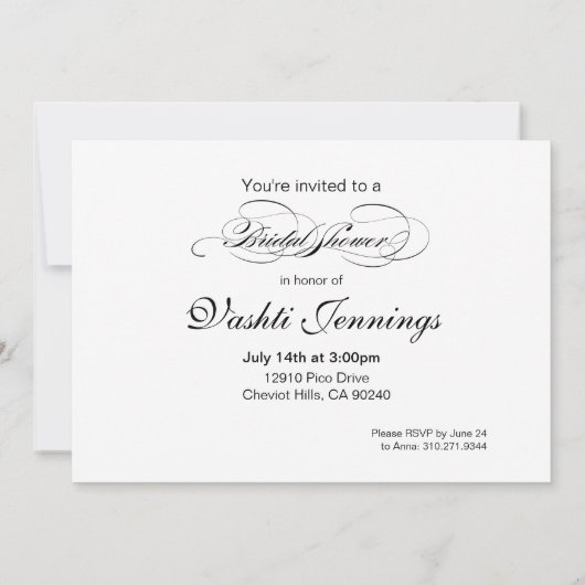 アフリカ系アメリカ人の花嫁のブライダルシャワー|の明るいピンク 招待状 (裏面)