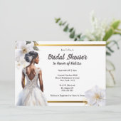 アフリカ系アメリカ人の花嫁シンプル園の花 招待状 (スタンド正面)