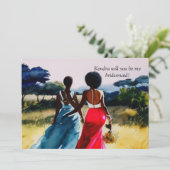 アフリカ系アメリカ人の花嫁介添人の提案 招待状 (スタンド正面)