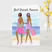 アフリカ系アメリカ人の親友のバースデー・カード カード (黄色い花)