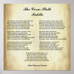 アフリカ系アメリカ人の詩とうもろこしの茎のバイオリン ポスター