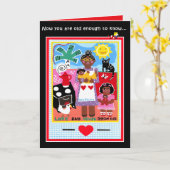 アフリカ系アメリカ人の誕生日のグリーティングカード カード (黄色い花)