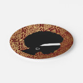 アフリカ系アメリカ人の赤い背王室の景 ペーパープレート (アングル)