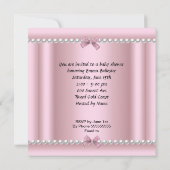 アフリカ系アメリカ人の赤ちゃんの女の子のシャワー ピンク 招待状 (裏面)