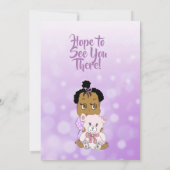 アフリカ系アメリカ人の赤ちゃんの女の子のベビーシャワー 招待状 (裏面)