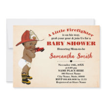 アフリカ系アメリカ人の赤ちゃんシャワーに向かう消防士