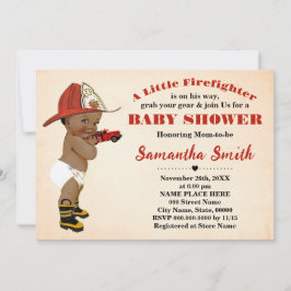 アフリカ系アメリカ人の赤ちゃんシャワーに向かう消防士 招待状