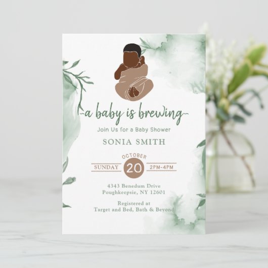 アフリカ系アメリカ人の赤ちゃんシャワー 招待状 (スタンド正面)