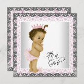 アフリカ系アメリカ人の赤ちゃんシャワー 招待状 (正面/裏面)