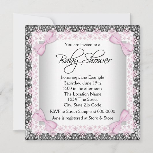 アフリカ系アメリカ人の赤ちゃんシャワー 招待状 (裏面)