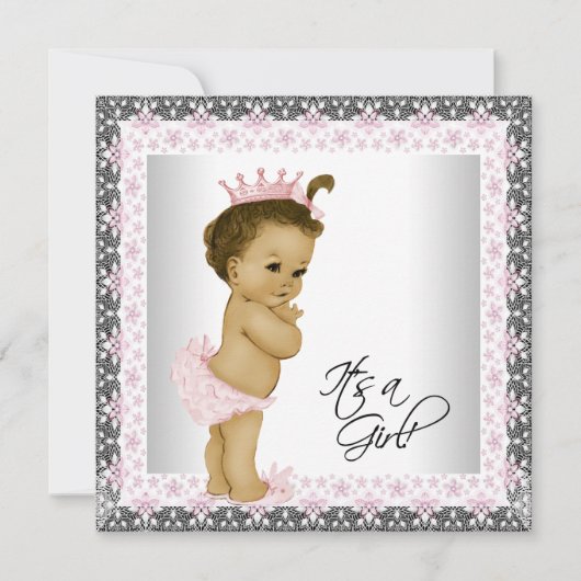 アフリカ系アメリカ人の赤ちゃんシャワー 招待状 (正面)