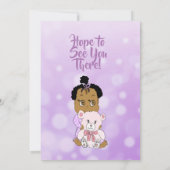 アフリカ系アメリカ人の赤ちゃん女の子のベビーシャワー 招待状 (裏面)