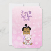 アフリカ系アメリカ人の赤ちゃん女の子のベビーシャワー 招待状 (裏面)