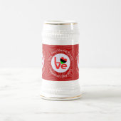 アフリカ系アメリカ人の赤文字LOVEフラグのパーソナライズ ビールジョッキ (中央)