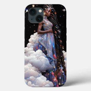 アフリカ系アメリカ人の雲に包まれた女性 iPhone 13ケース