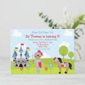 アフリカ系アメリカ人の騎士の誕生日パーティー 招待状 (スタンド正面)