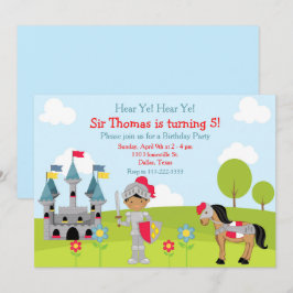 アフリカ系アメリカ人の騎士の誕生日パーティー 招待状