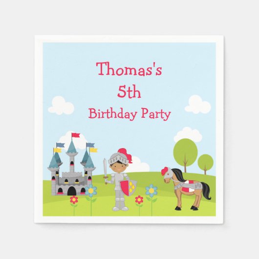 アフリカ系アメリカ人の騎士「私は行った」 スタンダードカクテルナプキン (正面)