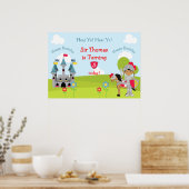 アフリカ系アメリカ人の騎士、馬、城の誕生日 ポスター (キッチン)