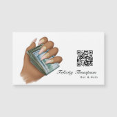 アフリカ系アメリカ人の髪と爪、 ネイルのQRコード (正面)