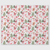 アフリカ系アメリカ人の黒いサンタクリスマス  ラッピングペーパー (フラット)