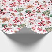 アフリカ系アメリカ人の黒いサンタクリスマス  ラッピングペーパー (角)