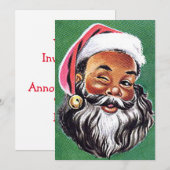アフリカ系アメリカ人の黒いサンタクロースのクリスマス シーズンカード (正面/裏面)