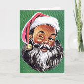 アフリカ系アメリカ人の黒いサンタクロースのクリスマス シーズンカード (正面)