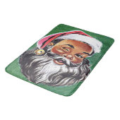 アフリカ系アメリカ人の黒いサンタクロースのクリスマス バスマット (アングル)