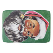 アフリカ系アメリカ人の黒いサンタクロースのクリスマス バスマット (正面)