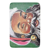 アフリカ系アメリカ人の黒いサンタクロースのクリスマス バスマット (正面縦)