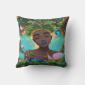 アフリカ系アメリカ人の黒い妖精の魔法の物語 クッション (裏面)