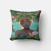 アフリカ系アメリカ人の黒い妖精の魔法の物語 クッション (正面)