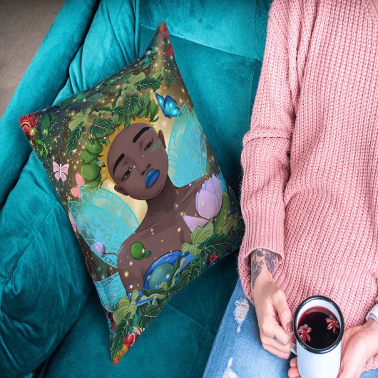 アフリカ系アメリカ人の黒い妖精の魔法の物語 クッション