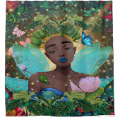 アフリカ系アメリカ人の黒い妖精の魔法の物語 シャワーカーテン (正面)