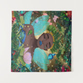 アフリカ系アメリカ人の黒い妖精の魔法の物語 タペストリー (正面(横))