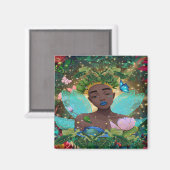 アフリカ系アメリカ人の黒い妖精の魔法の物語 マグネット (正面/裏面)