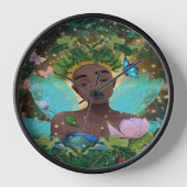 アフリカ系アメリカ人の黒い妖精の魔法の物語 壁時計 (正面)