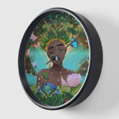 アフリカ系アメリカ人の黒い妖精の魔法の物語 壁時計 (傾斜)