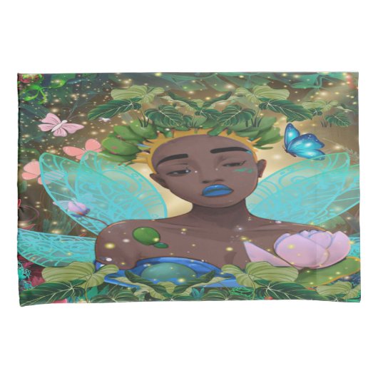 アフリカ系アメリカ人の黒い妖精の魔法の物語 枕カバー (正面右)