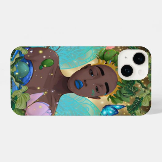 アフリカ系アメリカ人の黒い妖精の魔法の物語 iPhoneケース (裏面横)