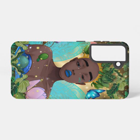 アフリカ系アメリカ人の黒い妖精の魔法の物語 SAMSUNG GALAXYケース (裏面横)