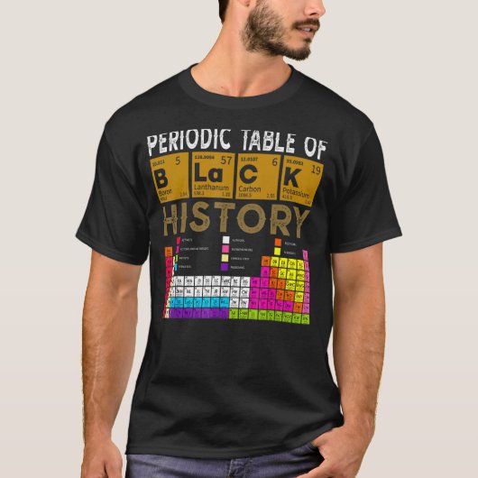 アフリカ系アメリカ人の黒い歴史の周期表 Tシャツ (正面)