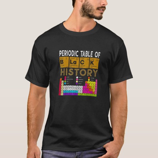 アフリカ系アメリカ人の黒い歴史の周期表 Tシャツ (正面)