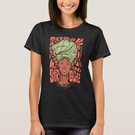 アフリカ系アメリカ人の黒い黒檀の女王の申し訳ないAf Tシャツ (正面)