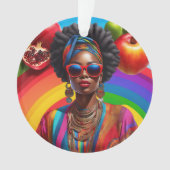 アフリカ系アメリカ人の黒人の神と共に輝く オーナメント (正面)