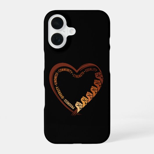 アフリカ系アメリカ人の黒人歴史月間のバレンタイン iPhone 16ケース (裏面)