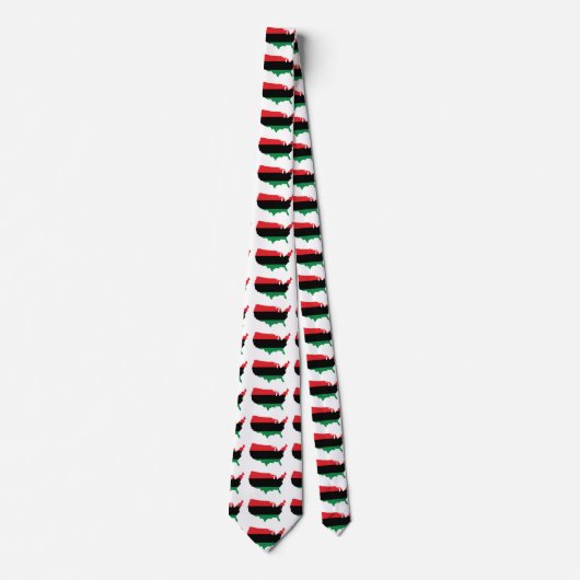 アフリカ系アメリカ人の_の赤く、黒い及び緑色 ネクタイ (正面)