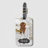 アフリカ系アメリカ人のCEO女性 ラゲッジタグ (正面縦)